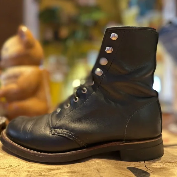 Red Wing Black Leather Boots High-Top Durable - Picture 8 of 8